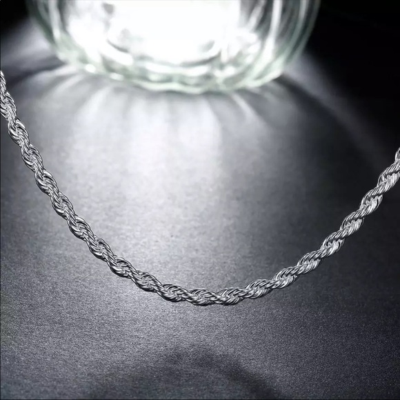 925 Sterling Silver Twisted Rope chain - Picture 4 of 5